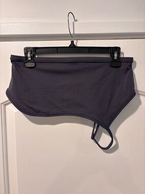 Women's Dark Gray Asymmetric Swim Bikini Bottom